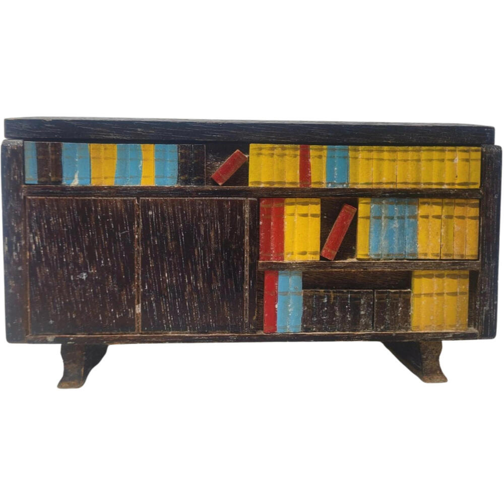 Vintage Midcentury Tilso Japan Wooden Bookcase Console Music Box MCM